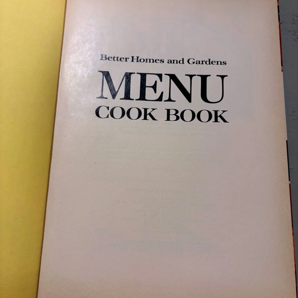 Vtg 1972 Better Homes & Gardens Menu Cookbook Retro Mid Century Kitchen Kitsch